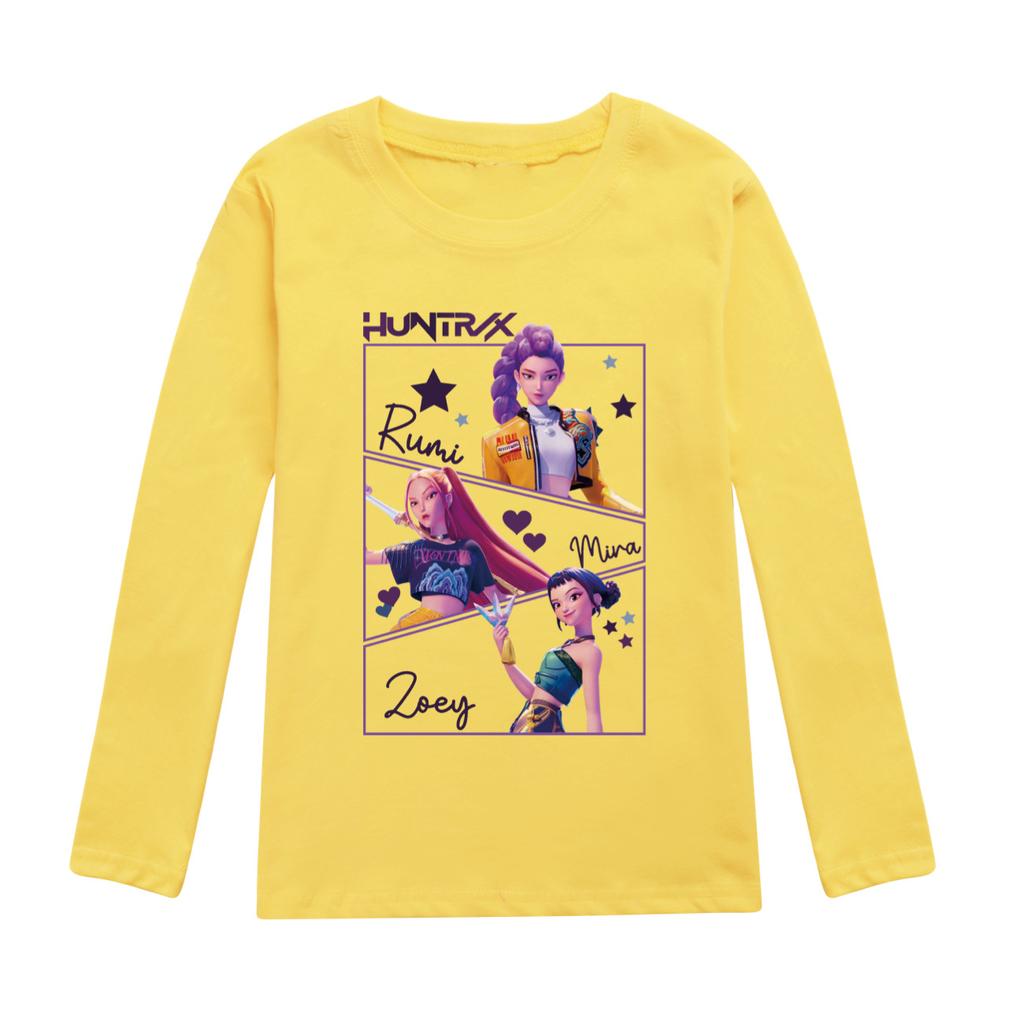 T-Shirts Girls Children's Long-sleeved T-shirt Cartoon Print Fashion Crew Neck Top Girls Fashion Loose Casual Clothing