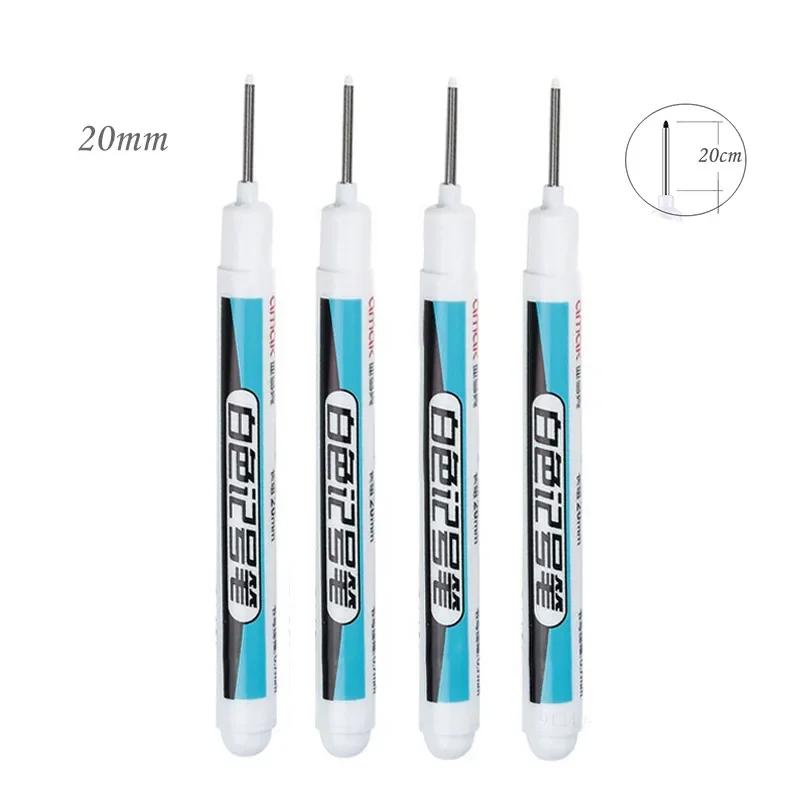 32/20mm Waterproof White Oily Deep Hole Long Nib Head Markers Pen Set for Metal Perforating Bathroom Woodworking Decoration Tool