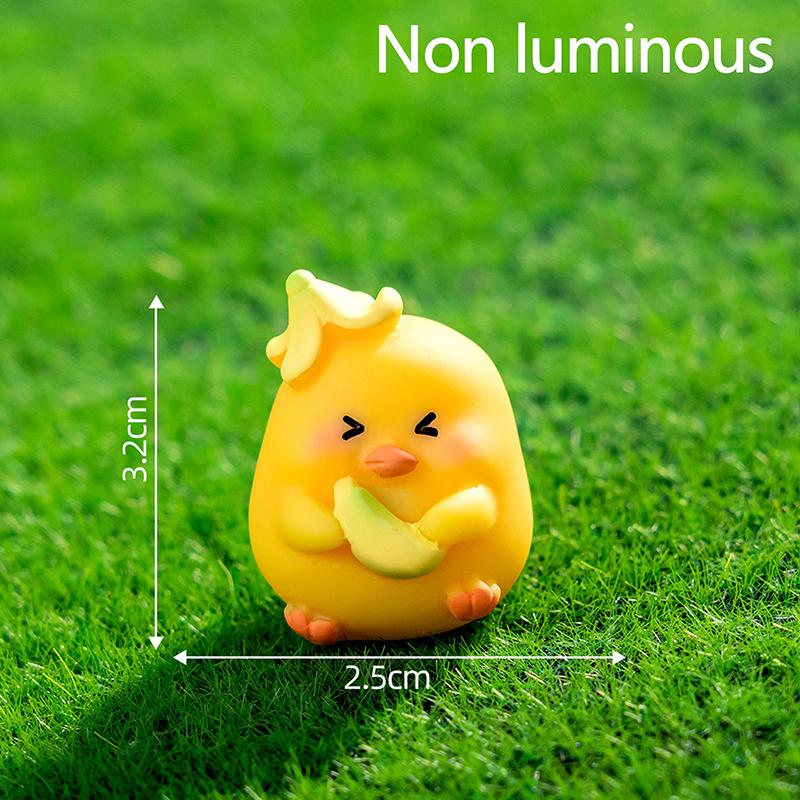 Cartoon Niedliche Nachtleuchtende Gelbe Küken Ornamente Kreative Harzhandwerke Kreative Cartoon Tier Modell Dekoration Zubehör