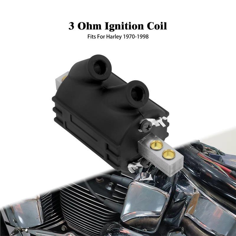 Q2-Dual Fire 3 Ohm 12V Output Ignition Coil For Big Twin 1970-98 Touring Models FLH Dyna Softail FXDL Sportster Motorcycl