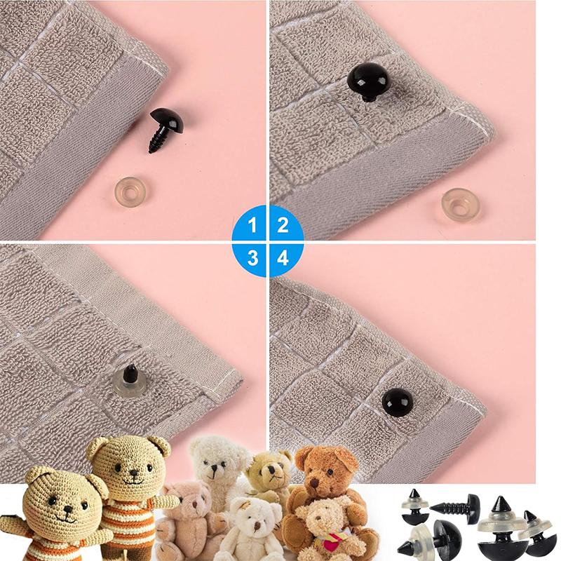 566PCS Safety Eyes and Noses Stuffed Crochet Eyes with Washers Craft Doll Eyes and Nose for Teddy Bear, Crochet Toy Jewelry DIY