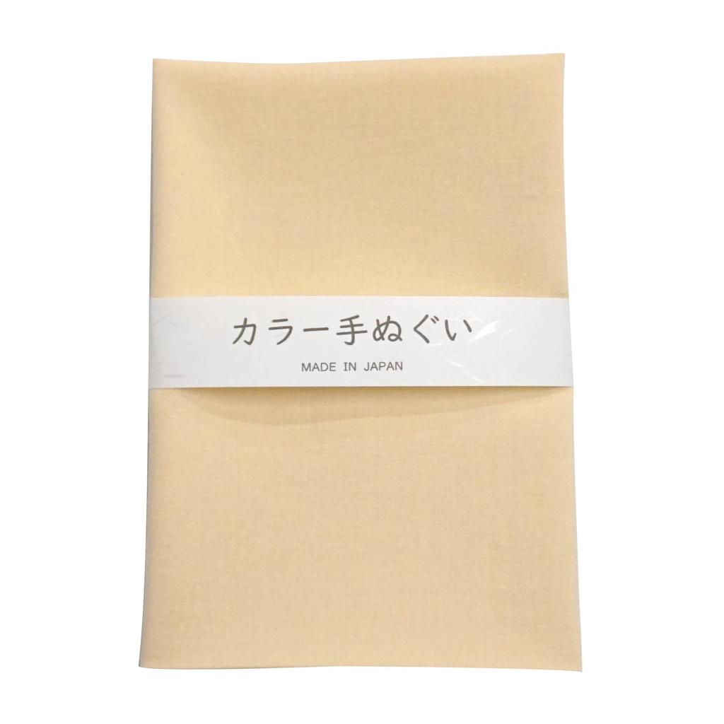 WKG Senshu Oka Fabric Colored Tenugui Set of Made In Solid Colors (Tenugui) 3, Japan, (Pink, Mustard, Beige)