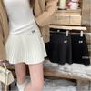 Women's A-line High Waist Pleated Woolen Skirt - Spring/Autumn 2025 College Style