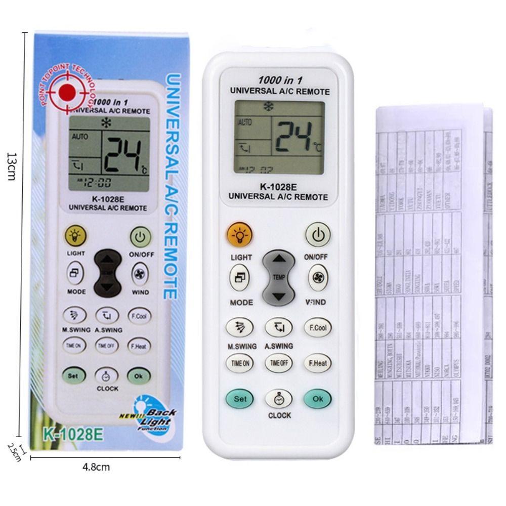 Durable Universal Air Conditioner Remote Control 1000 in 1 Low Power AC Controller K-1028E LCD Remote Control