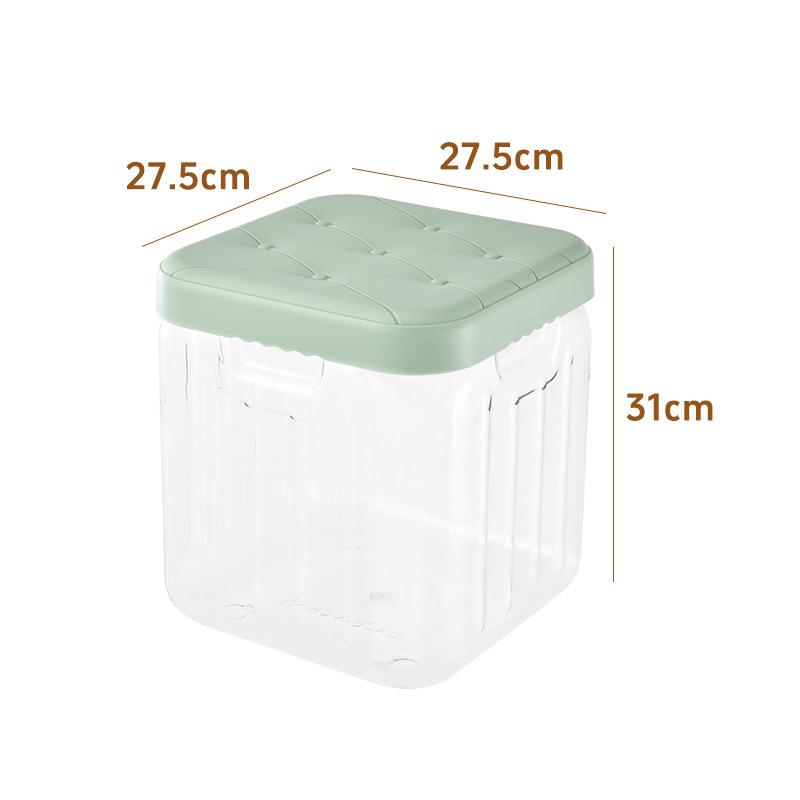 Transparent Square Storage Stool with Flip-Top Lid - Large Capacity Multi-Functional Organizer for Toys and Accessories