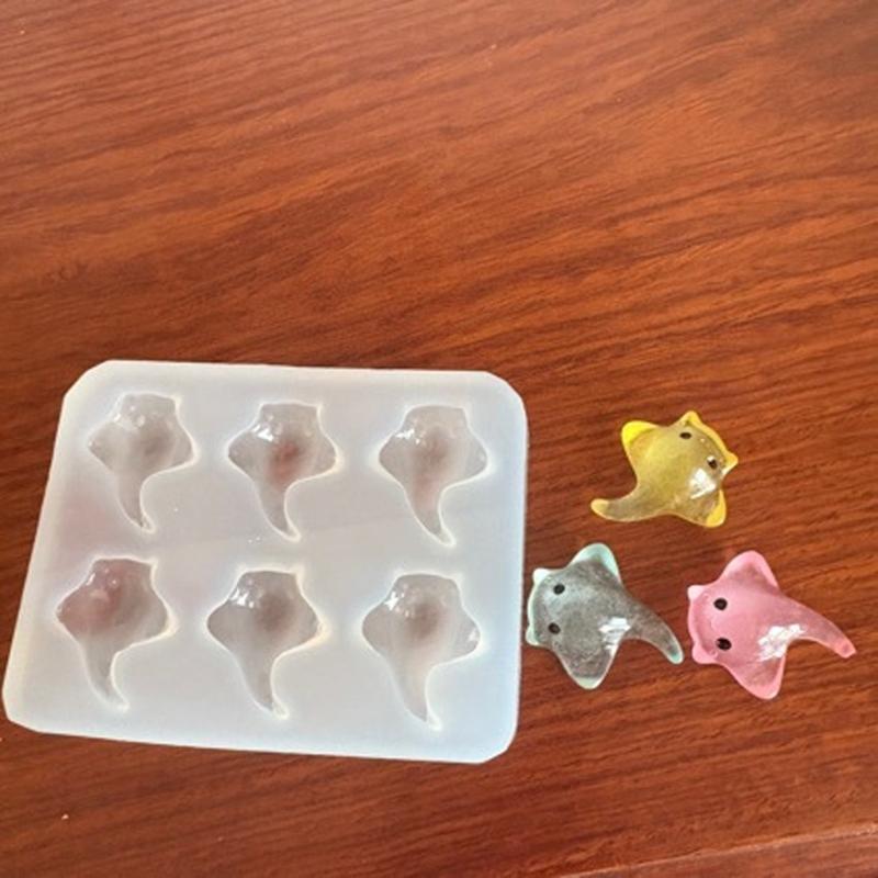 Flexible Silicone Devil Fish Shape Mold For Resin Art Soap Candle Detailing Easy Release Designs Home Decoration Mould
