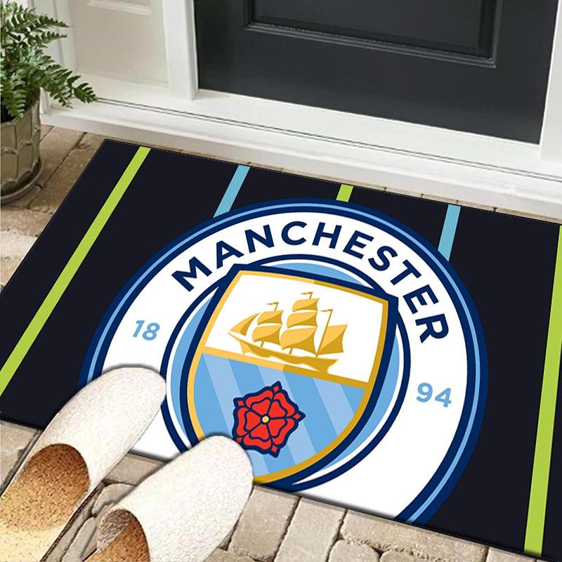 1PC rug Manchester City Crest Carpet, Chair Rug,Area Rug for Office Bedroom living rooms bedroom, Doormat decor Christmas fan gifts