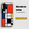Art Fashion Piet Mondrian Phone Case For Samsung Galaxy S25 S24 S23 S22 S21 S20 Plus Ultra Note20 Soft Black