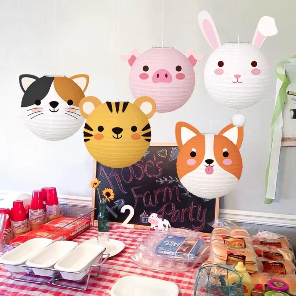 3Pcs Foldable 3D Animal Paper Lantern DIY Hanging Lantern Ball Children Festival Lantern Party