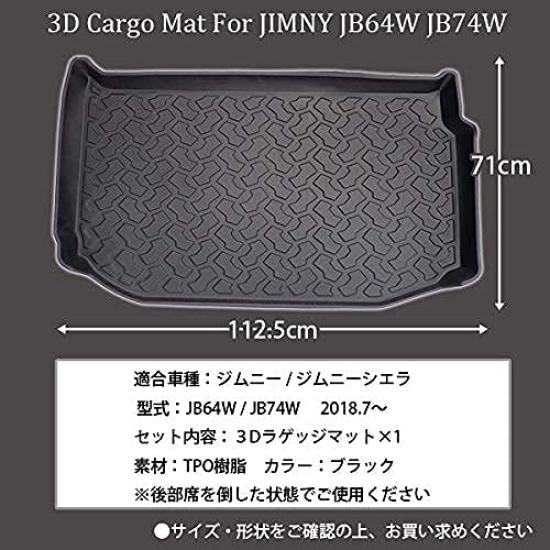 Jimny 3D Luggage Tray Trunk TPO Aftermarket JB64/JB74 (2018-2019) Mat, Black, 3D, Material, Waterproof, Vehicle-Specific Design, Anti-Slip,