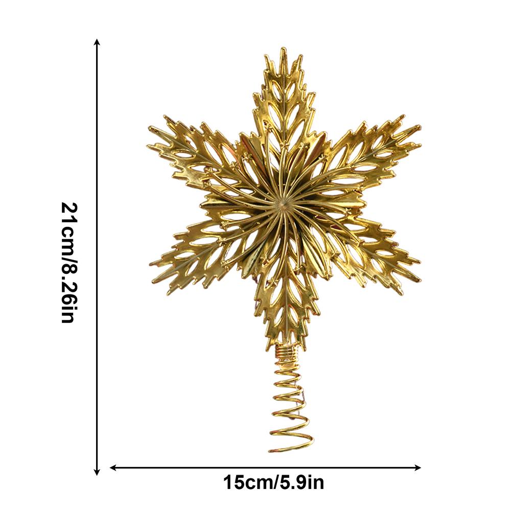 Portable Christmas Golden Tree Top Decoration Golden Star Christmas Tree Top Decoration for Home Holiday Party Decoration