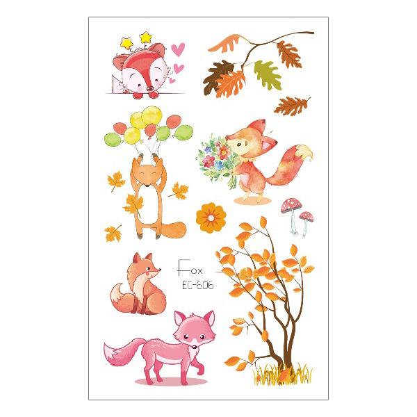 Rikaron Waterproof Kids  Cartoon Animal Tattoo Stickers 120x75mm