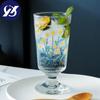 Glass Cup Lovely Hand-painted Flowers Goblet Ice Cream Cup 280ml