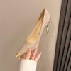 Autumn New Widened High Heels Patent Leather Pointed Heel Iron Head Temperament Professional Single Shoes Women's Wide Fat Feet Shoes