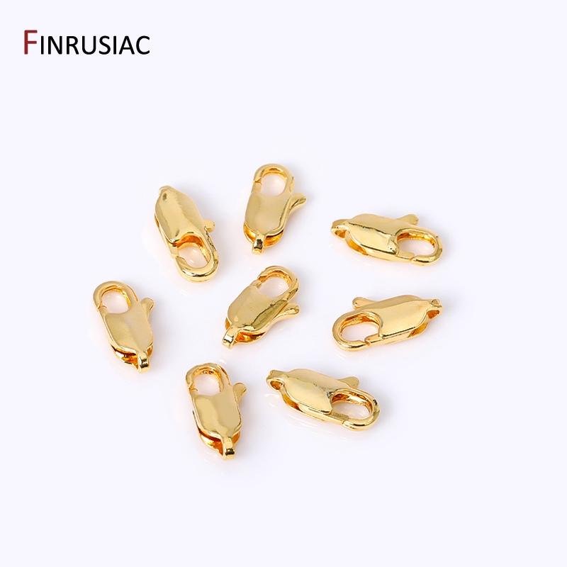 14k/18k Real Gold Plated Brass Metal Lobster Clasps For DIY Bracelets Necklace Handmade Jewelry Making Components