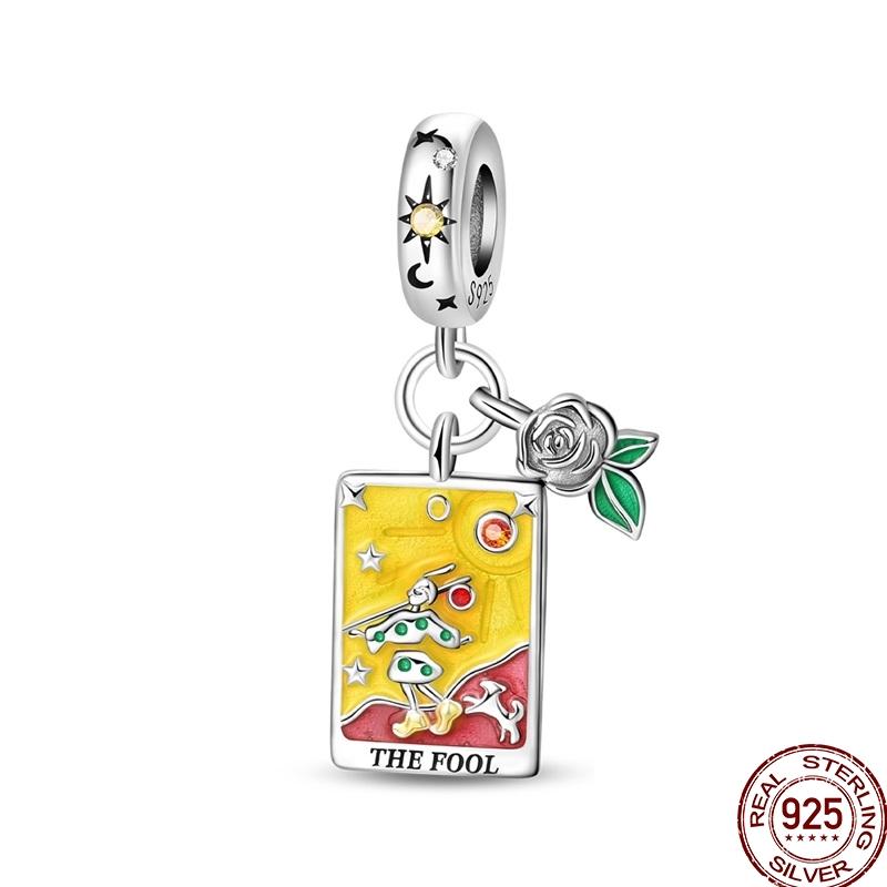 Charms Copper Tarot Card Devil Hermit Wheel Of Fortune Sun Star Pendant Fit Bracelets Necklace Diy Jewelry