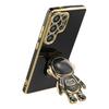 For Samsung Galaxy S24 Ultra Case Electroplating Soft TPU Phone Cover with Astronaut Hidden Kickstand