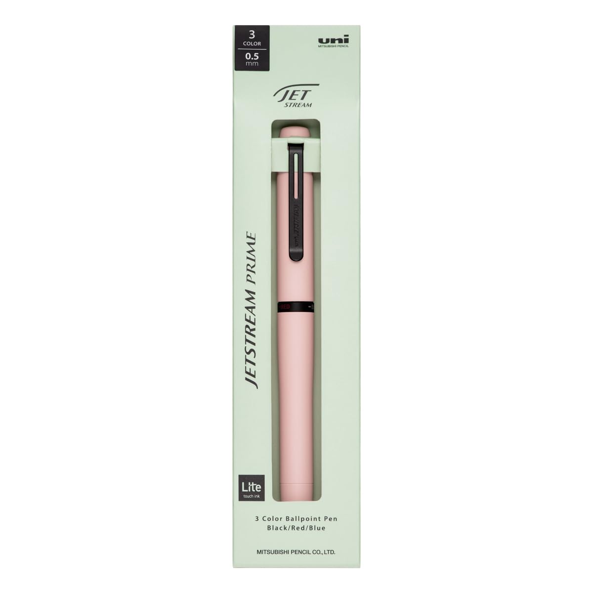 

Mitsubishi Pencil Ballpoint Jetstream Light Touch Cotton 3-Color Pen, Prime, Rotating, Ink, 0.5mm, Pink, SXE3LPR05.51