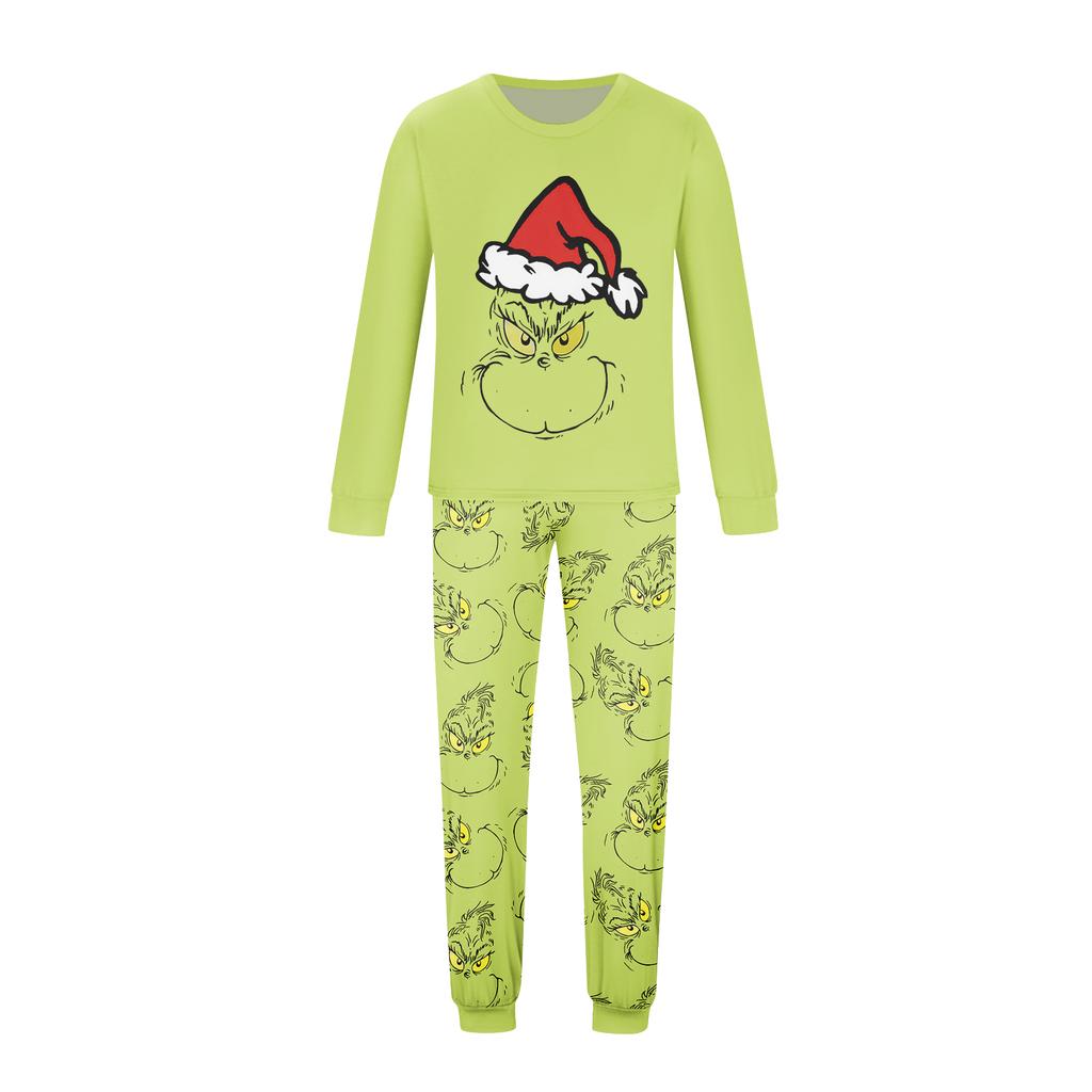 Print Cute Family Set Pajamas, Home Clothes, Family Set Long Sleeve Top Pants Set