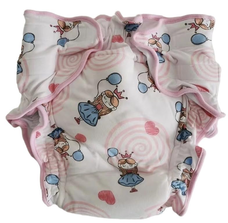 ABDL Vodotěsná inkontinenční plenka pro dospělé Velikost pro ošetřovatelskou postel, Noční pomočování, Trénink, Roztomilý dívčí potisk, Kryt, Kalhotky, M, Senioři, Péče, Kryt, Kalhotky, Růžová,