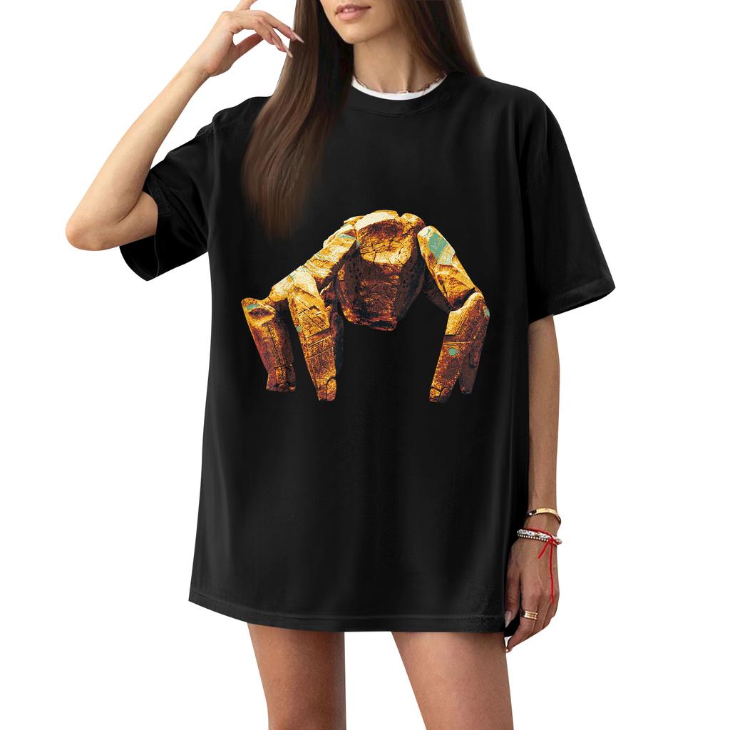 Women's Casual Printed T-Shirt Round Neck Pullover Short Sleeve Top