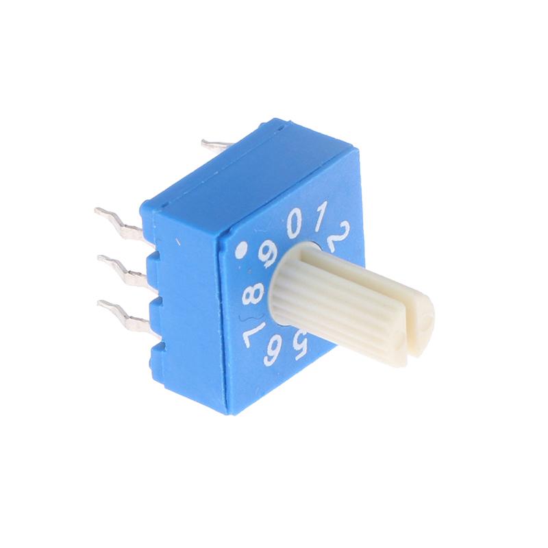 1Pc Plastic Code Switch ERD110RS 10 Bit 0-9 3:3 Rotary Encoder With Handle Switch Digital Potentiometer Switches