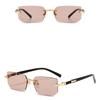 Trend Punk Rimless Cut Edge Sunglasses Men Women Luxury Brand Designer 2025 Fashion Vintage Sun Glasses Eyewear UV400 Goggles