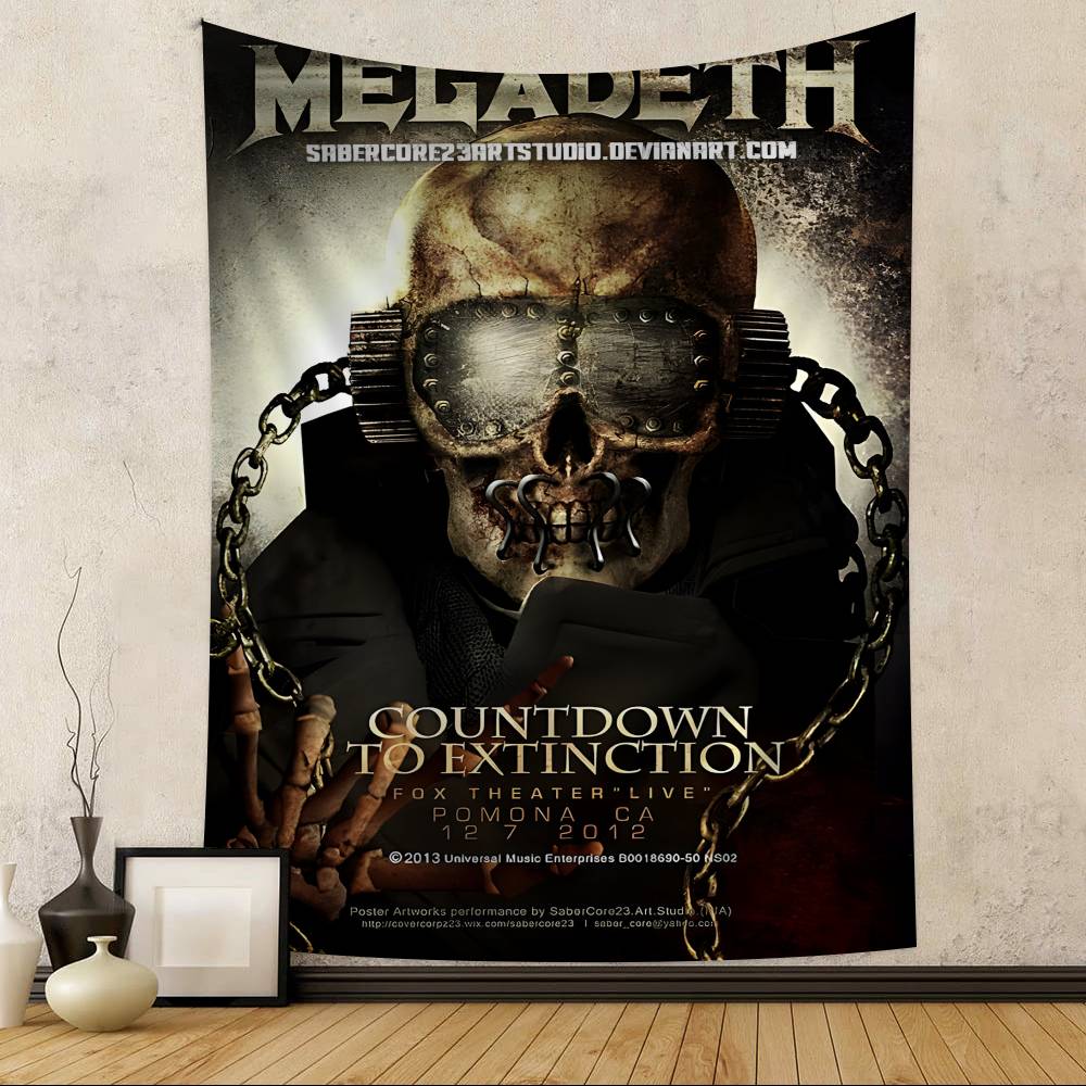 Vintage Megadeths Heavy Metal Rock Band Hanging Bohemian Tapestry Hanging Tarot Hippie Wall Rugs Dorm Japanese Tapestry