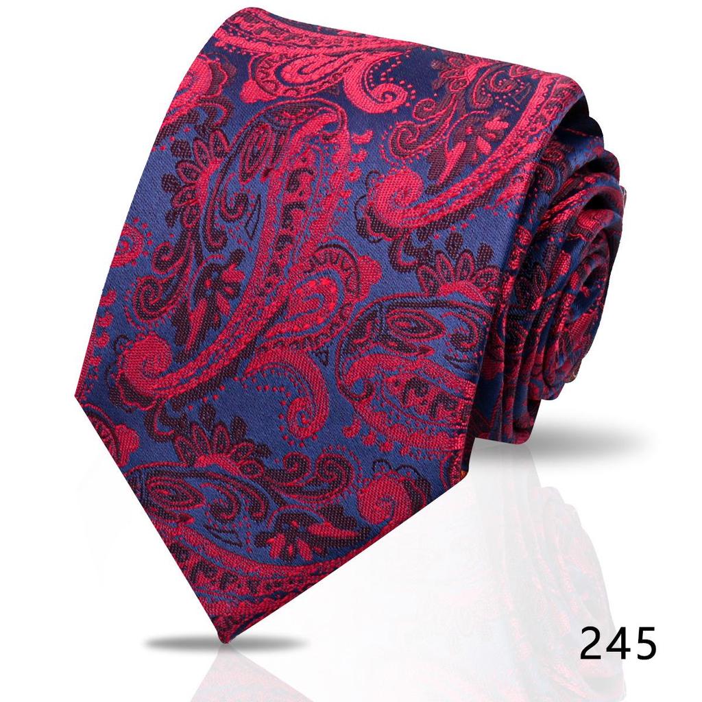 Men's High-Grade Black and Red Striped Silk Tie for Formal and Wedding Wear - 8CM