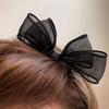 Black 2Pcs High End Duckbill Clip Side Clip Headdress Ins Black Mesh Bow Hair Clip Female Korean Version New Sweet Duckbill Clip