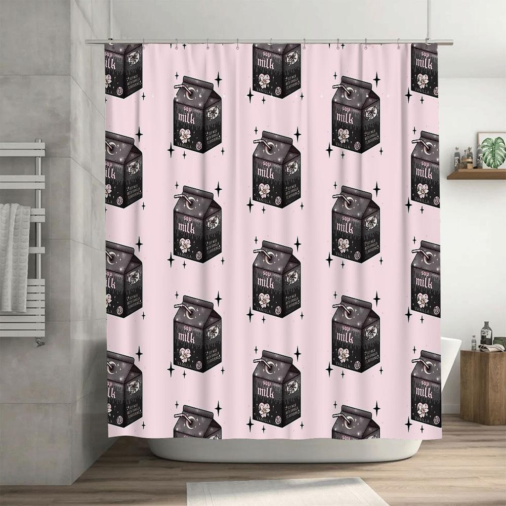 Bathroom Shower Curtain Set Waterproof Vintage Floral Pattern Fabric Decor for Home
