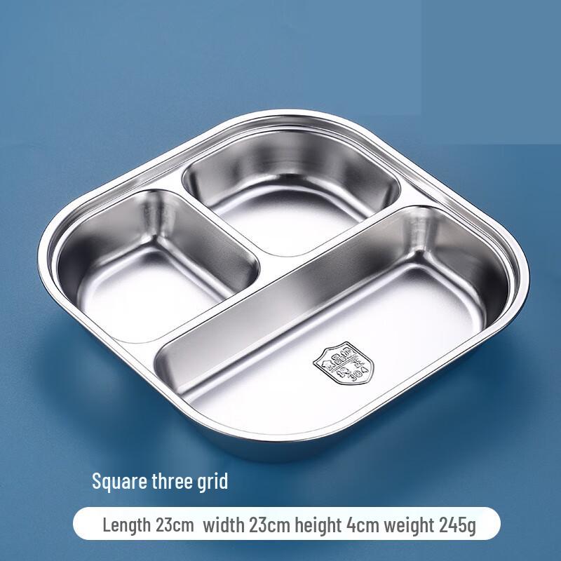 MOLUONA 304 Stainless Steel 3-Compartment Lunch Tray