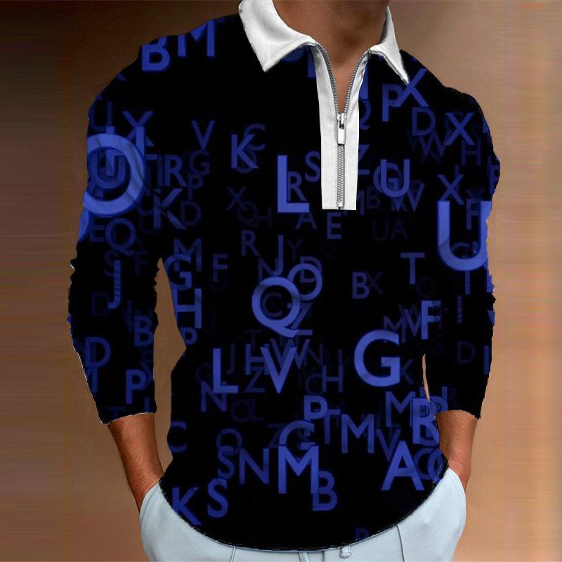 

Модная мужская футболка-поло с лацканами, толстовка, повседневная футболка с длинным рукавом, мужской топ 5XL