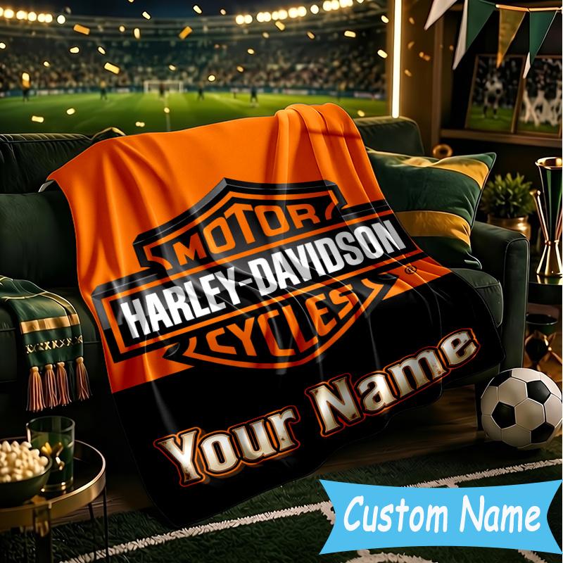 Custom Personalized Blanket Har-ley motorcycle Soft Throw Blanket, Suitable for Family and Friends, Sofa Blanket,Home Decor Christmas gift