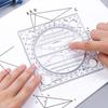 Versatile Geometric Round Drawing Ruler Table for Drafting Student Template Measuring