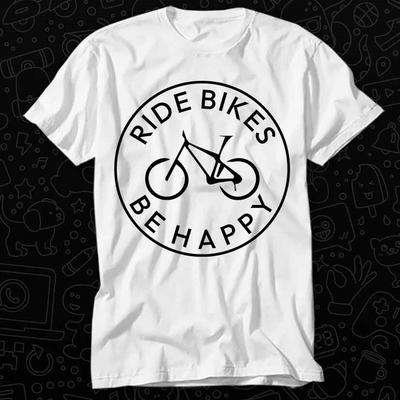Fahrräder fahren Glücklich sein Mountainbike Biker T-Shirt 437