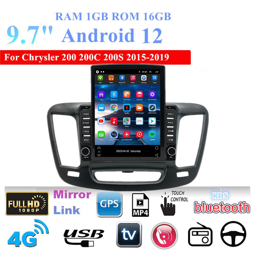 9.7" Android 12.0 Stereo Radio GPS Wifi For Chrysler 200 2015-2019 C & S Sedan