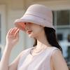 Spring and summer new hat women's light luxury high-end sense Lafite straw hat upturned edge sun protection bucket hat travel vacation sun hat