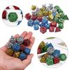 D4 D6 D8 D10 Polyedrisch Für TRPG DND Schillerndes Würfelset Spielzubehör Glitzer