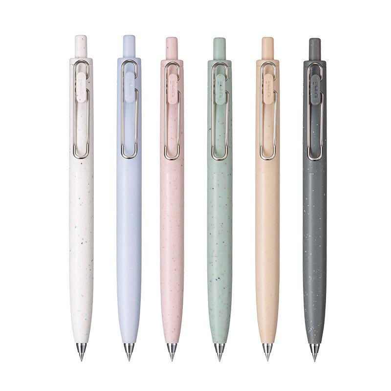 UNI Mitsubishi uniballOne Click-Action Ballpoint Pen, Earth Texture Edition, Black Ink, 0.5mm