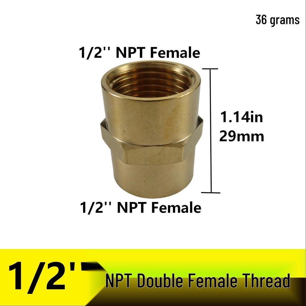 1/2" NPT Brass Male Pipe Adapter, Hex 1" NPT Male Threaded Fitting