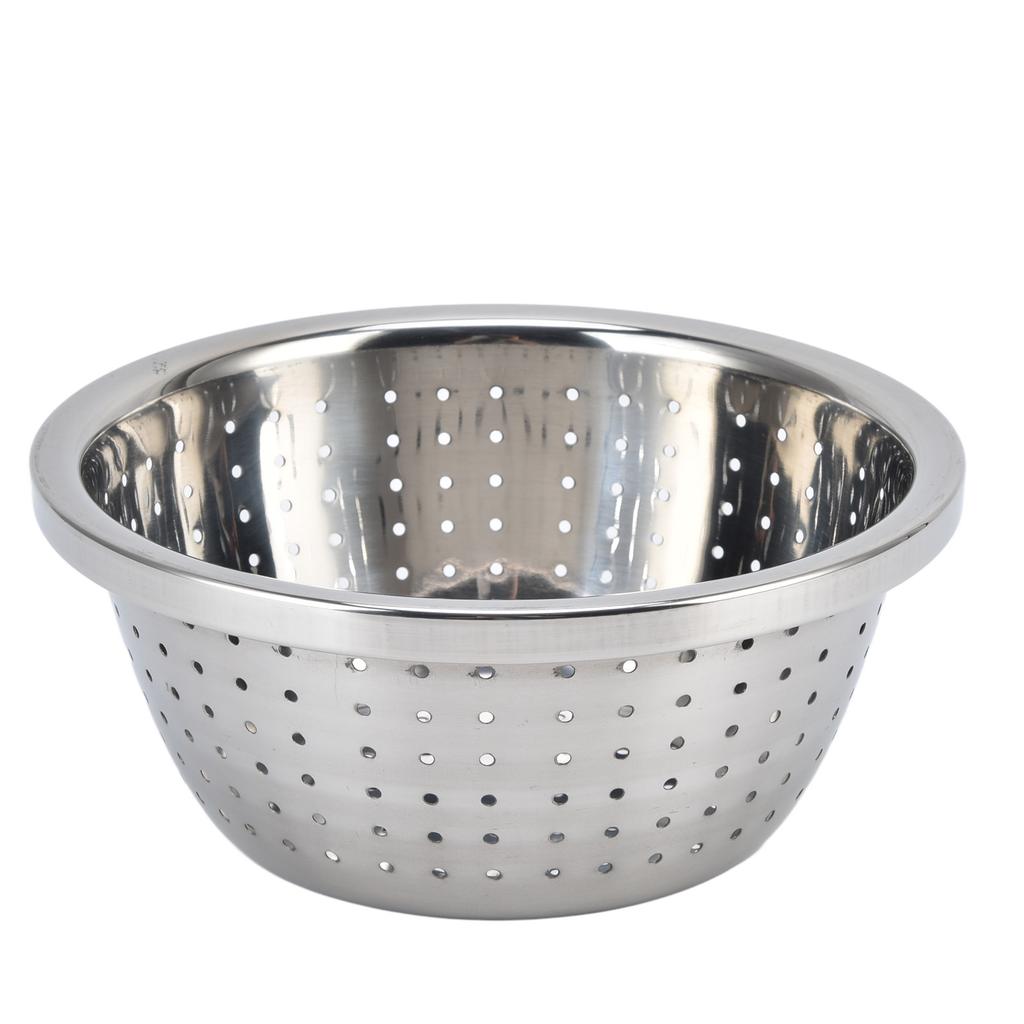 Vegetable Washing Basket Rustproof Multifunction Stainless Steel Colander for Kitchen Household Silver