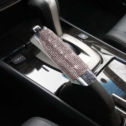 Universal Crystal Car Handbrake Covers Anti-slip Auto Gear Shift Collars Bling Diamond Car Interior Accessories for Woman
