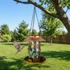 Waterproof Solar Bird Feeder Iron Bird Water Dispenser Funny Wild Bird Feeder  for Outdoor