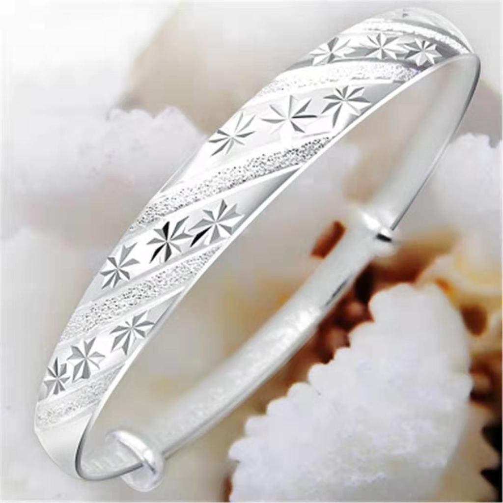 Bransoletka z gwiazdkami posrebrzana na Walentynki dla kobiet - Modny prezent w stylu Douyin dla przyjaciółki