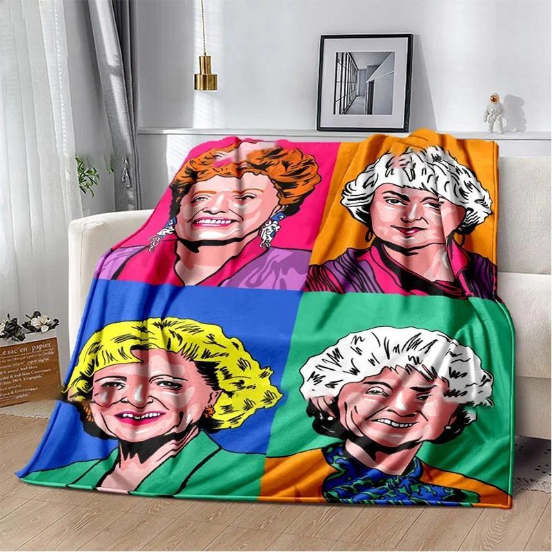 Classic Tv Throw Blanket Golden Girls Friend Ship Flannel Lightweight Plush Fuzzy Cozy Soft Blankets and Throws Custom Blankets