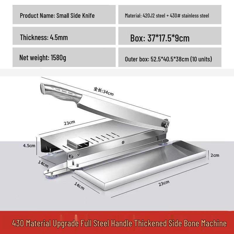 Multi-Functional Stainless Steel Bone Chopper and Meat Slicer for Household and Commercial Use