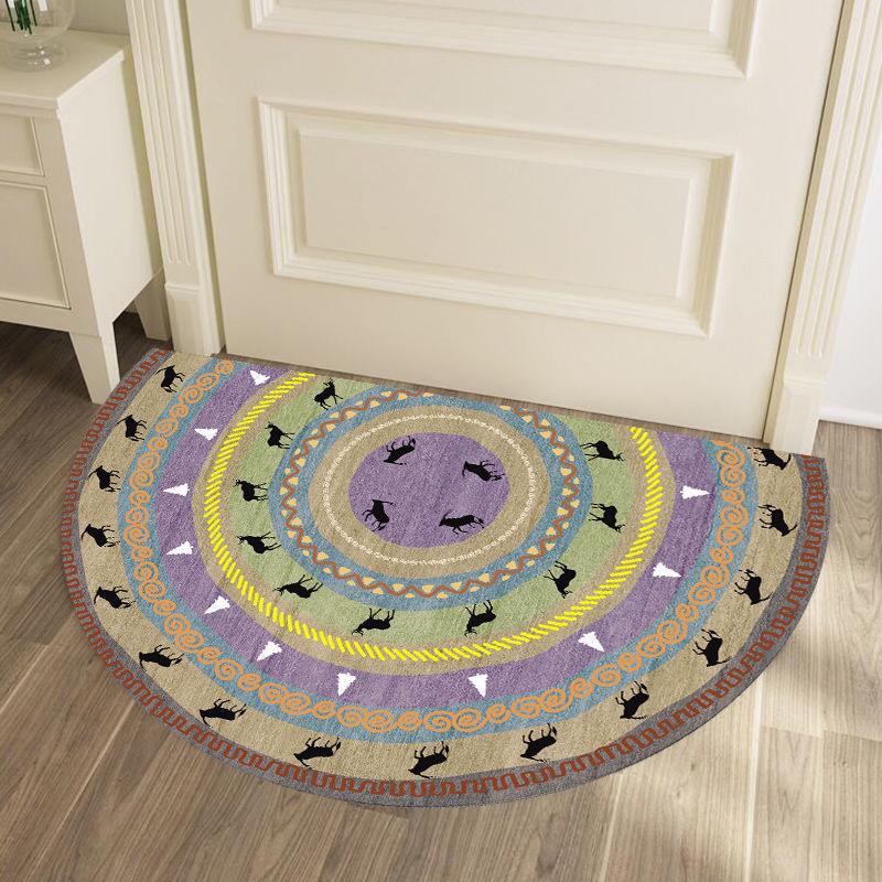Simple Nordic Style Semi-circular Bath Mat Non-slip Bedroom Carpet High Quality Absorbent Mat Home Decoration Entrance Door Mats