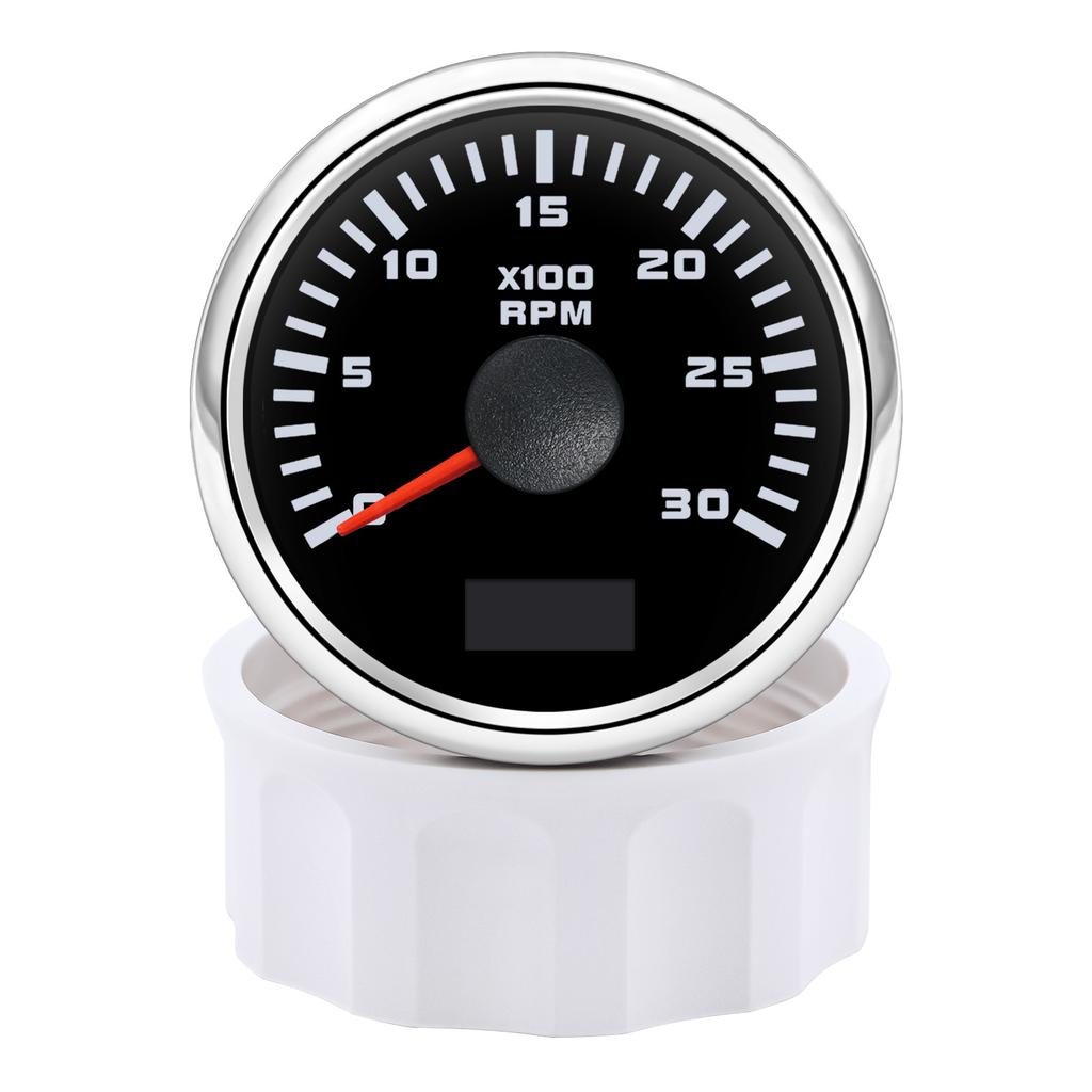 52mm Tachometer 3000/4000/6000/7000/8000 RPM Tacho Meter With Hourmeter For Marine Boat Car Tachometer Red Backlight 12V 24V