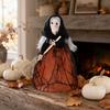 Halloween Küchenhexe Puppe Kleine Hexenstatue mit Besen Tischdekoration für Tisch